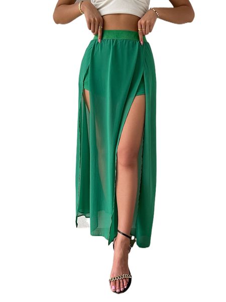 high waist split thigh skirt v1tl#, Black
high waist split thigh skirt v1tl#, Black