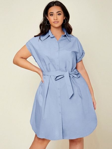 plus patch pocket belted curved hem shirt dress v3hp#, Black
plus patch pocket belted curved hem shirt dress v3hp#, Black