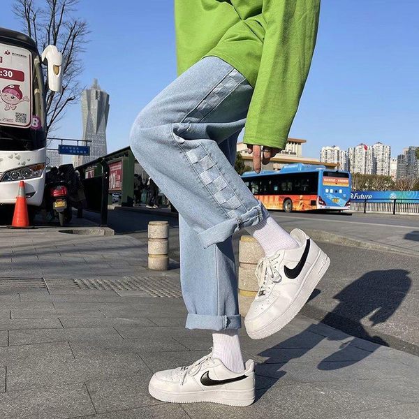 men's jeans fashion checkered men big size s-3xl patchwork denim wide leg trousers male ins autumn bottoms handsome hip hopmen's, Blue
men's jeans fashion checkered men big size s-3xl patchwork denim wide leg trousers male ins autumn bottoms handsome hip hopmen's, Blue