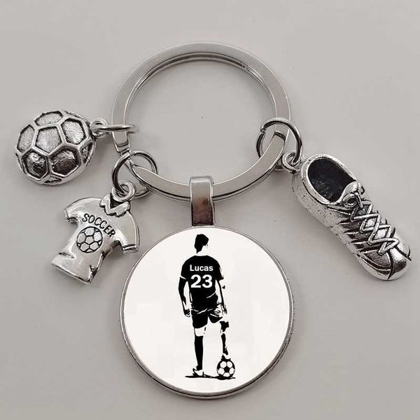keychains football diy custom name keychain to play boy , for lovers, Silver