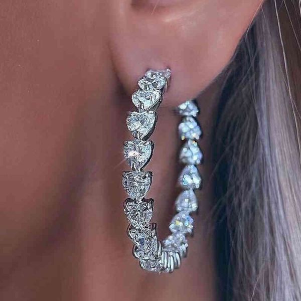 sljely fashion pure 925 sterling silver love heart large hoop earrings micro zirconia stones women luxury brand jewelry, Golden
sljely fashion pure 925 sterling silver love heart large hoop earrings micro zirconia stones women luxury brand jewelry, Golden