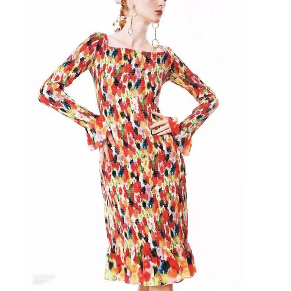 casual dresses arrival spring romantic flowers printed knee length dress square collar flare sleeve women runway sheath, Black;gray
casual dresses arrival spring romantic flowers printed knee length dress square collar flare sleeve women runway sheath, Black;gray