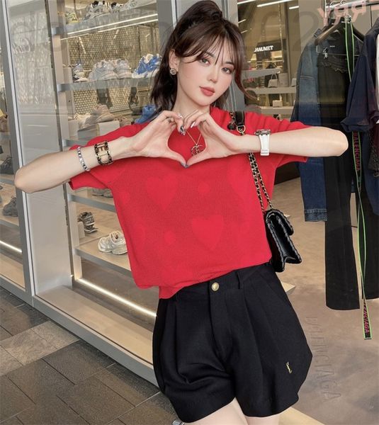 women's sweaters designer f red hollow out love round neck short sleeve pullover sweater tencel thin t-shirt women's casual fashio, White;black
women's sweaters designer f red hollow out love round neck short sleeve pullover sweater tencel thin t-shirt women's casual fashio, White;black