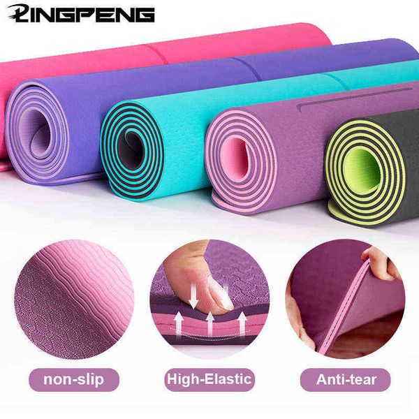 tpe yoga double layer non-slip mat yoga exercise pad with position line for fitness gymnastics and pilates t220802
tpe yoga double layer non-slip mat yoga exercise pad with position line for fitness gymnastics and pilates t220802