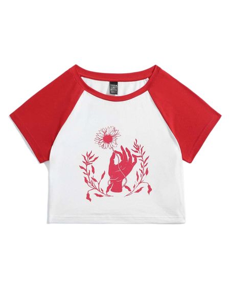 x mountain vintage press colorblock figure graphic raglan sleeve crop tee c35k#, White
x mountain vintage press colorblock figure graphic raglan sleeve crop tee c35k#, White