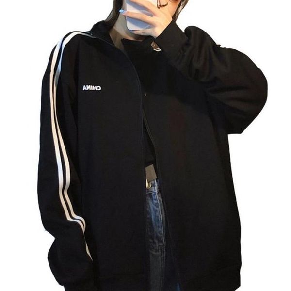 autumn and winter wild loose korean version of the retro thin womens baseball uniform striped zipper lapel female jacket 220809, Black;brown
autumn and winter wild loose korean version of the retro thin womens baseball uniform striped zipper lapel female jacket 220809, Black;brown