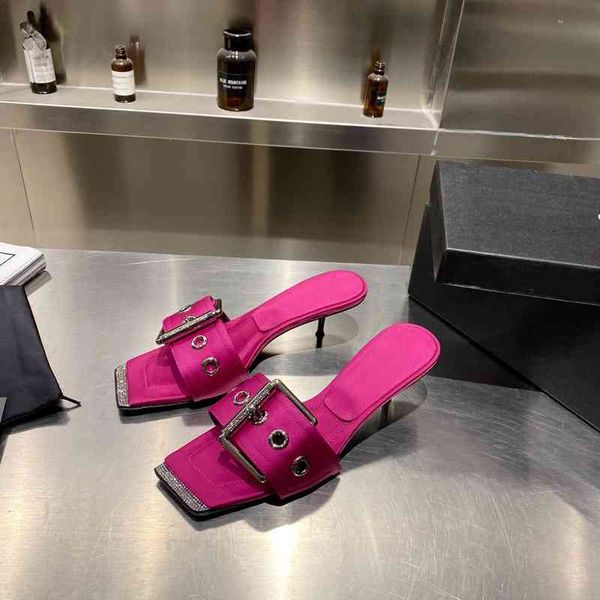 slippers modern women's summer shoes silk slippers metal decorative open toe high heels botas mujer, Black
slippers modern women's summer shoes silk slippers metal decorative open toe high heels botas mujer, Black