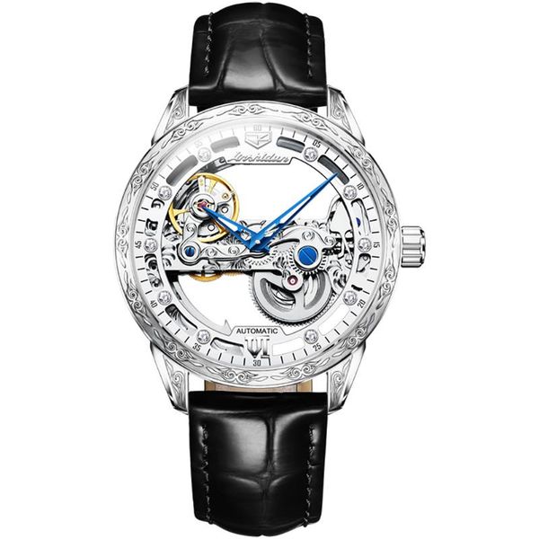 wristwatches jsdun business leather strap men automatic mechanical wrist watch skeleton retro for male relogio masculino, Slivery;brown
wristwatches jsdun business leather strap men automatic mechanical wrist watch skeleton retro for male relogio masculino, Slivery;brown