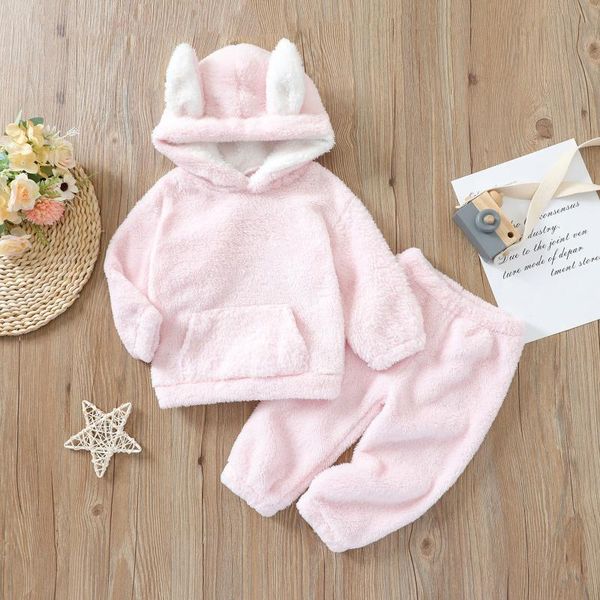 clothing sets toddlers girls two-piece plush clothes set pink solid color long sleeve hooded pullover and trousers baby's autumn winter, White
clothing sets toddlers girls two-piece plush clothes set pink solid color long sleeve hooded pullover and trousers baby's autumn winter, White