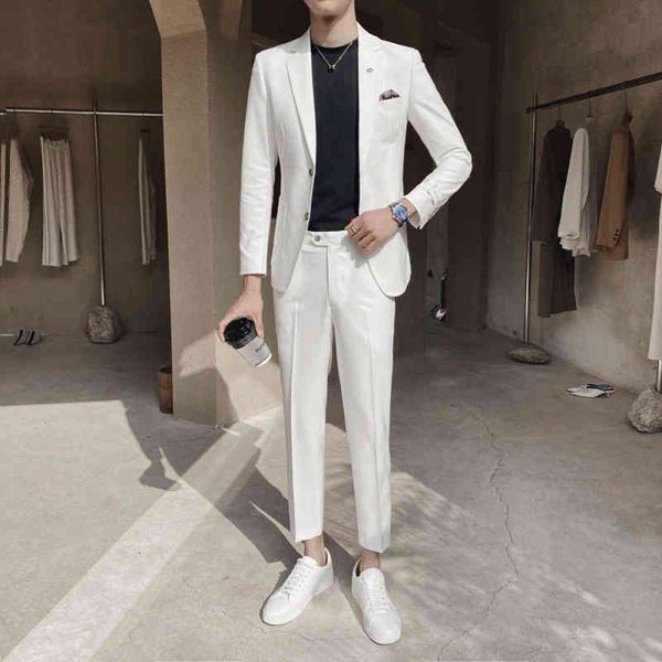 2021 spring summer pure white bridegroom wedding banquet two piece sets gentleman fashion single breasted suit for men t78x, White;black
2021 spring summer pure white bridegroom wedding banquet two piece sets gentleman fashion single breasted suit for men t78x, White;black