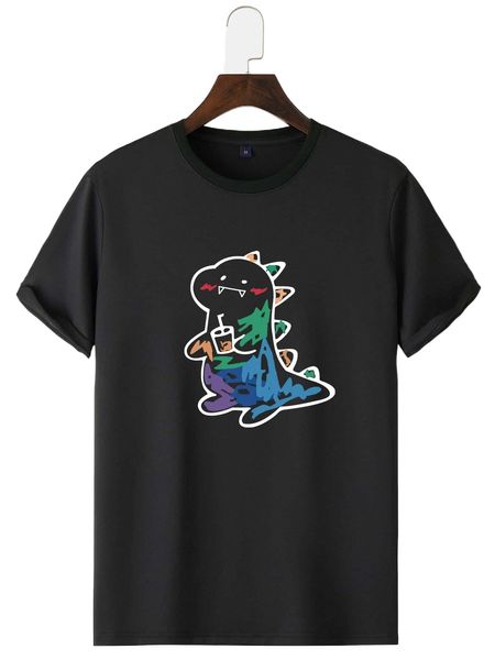 men cartoon graphic tee z86k#, White;black
