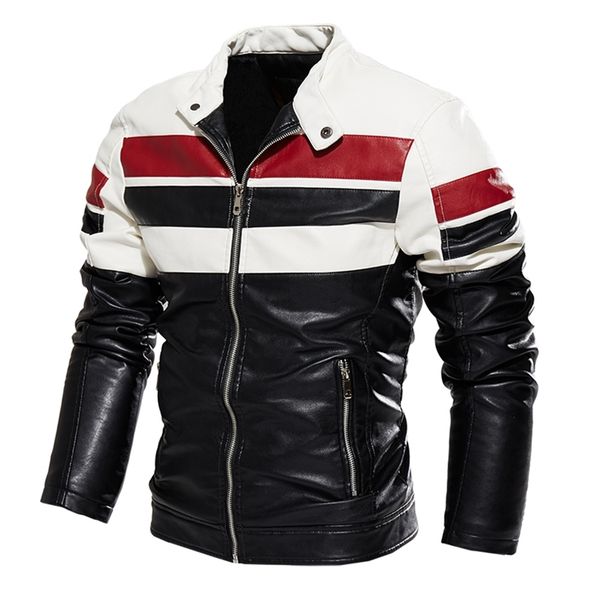 mens jacket stripe colorblock bomber jacket street wear autumn winter coats men leather fur jacket motorcycle slim fit coat 2020 lj201013, Black;brown
mens jacket stripe colorblock bomber jacket street wear autumn winter coats men leather fur jacket motorcycle slim fit coat 2020 lj201013, Black;brown