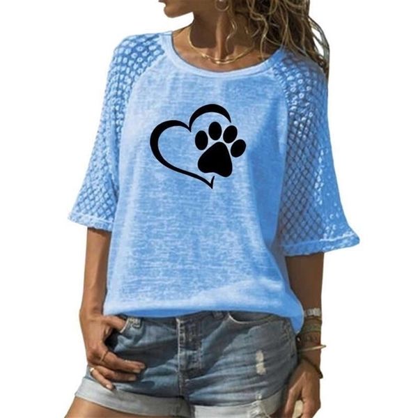 new fashion tshirt for women dog paw animal print lace crew neck tshirt tshirt women plus size summer cute kyliejenner y200109, White
new fashion tshirt for women dog paw animal print lace crew neck tshirt tshirt women plus size summer cute kyliejenner y200109, White