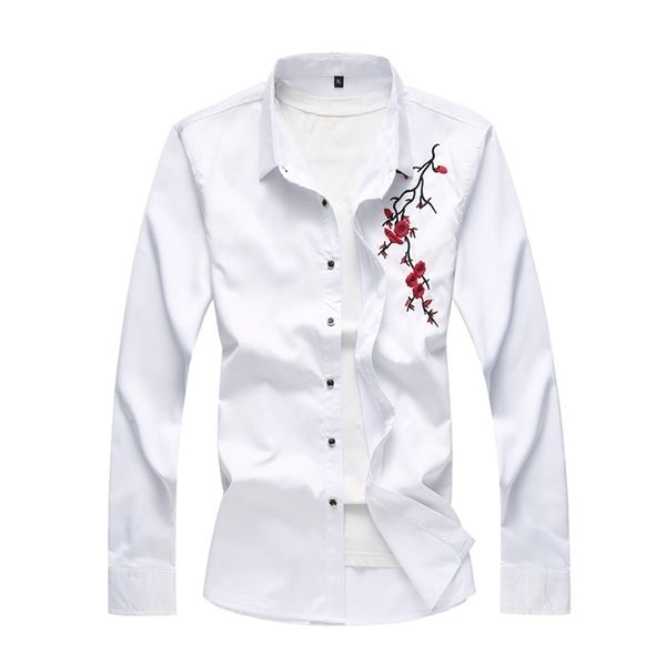 new fashion white dress shirts clothing casual men shirt slim fit embroidered floral long sleeve shirts 4xl 5xl 6xl 7xl 210412, White;black
new fashion white dress shirts clothing casual men shirt slim fit embroidered floral long sleeve shirts 4xl 5xl 6xl 7xl 210412, White;black
