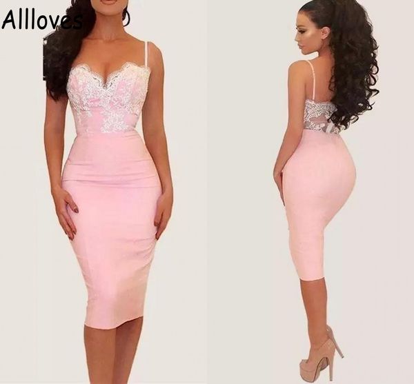 pink satin short prom party dresses spaghetti straps lace appliqued formal occasion wear sheath knee length arabic aso ebi cocktail night cl, Black
pink satin short prom party dresses spaghetti straps lace appliqued formal occasion wear sheath knee length arabic aso ebi cocktail night cl, Black