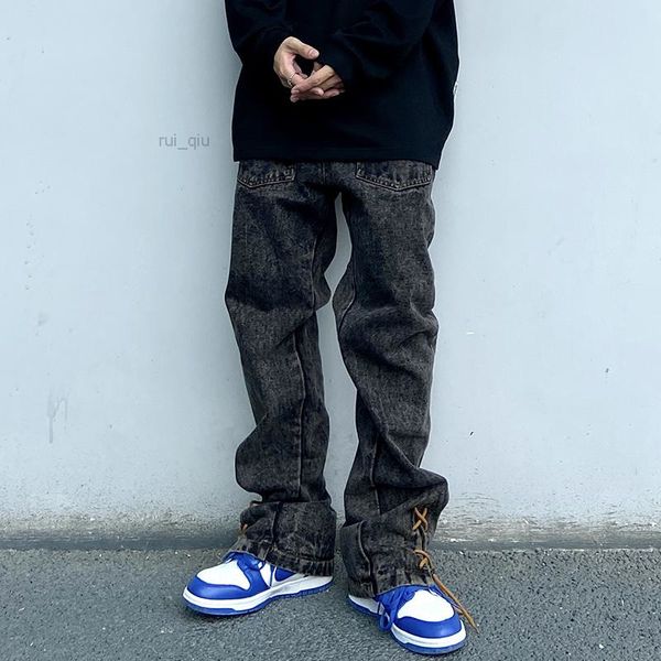 up ankle lace letter embroidery jeans men's washed retro straight baggy oversize denim trousers hip hop casual pants, Blue
up ankle lace letter embroidery jeans men's washed retro straight baggy oversize denim trousers hip hop casual pants, Blue