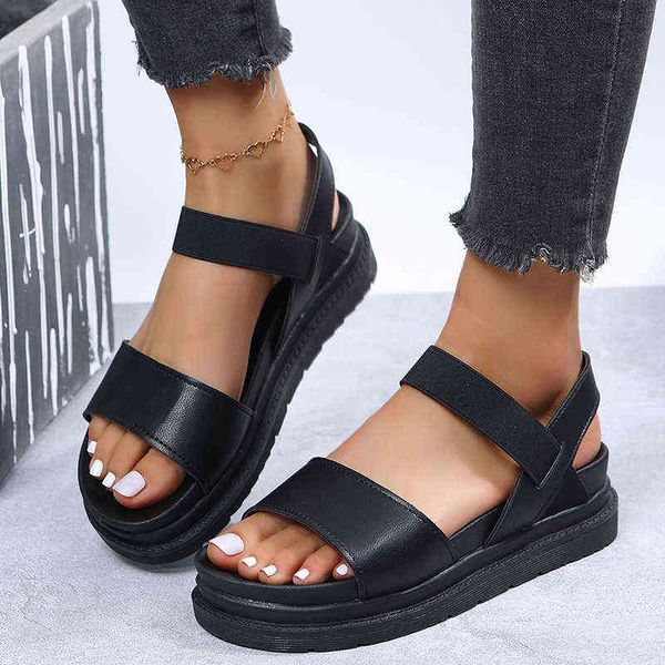 sapato feminino open toe flatform solid color woman sandals summer leisure women elastic strap roman shoe sandalias mujer y220607, Black
sapato feminino open toe flatform solid color woman sandals summer leisure women elastic strap roman shoe sandalias mujer y220607, Black