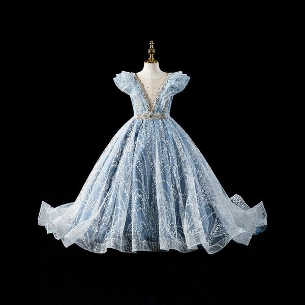 girls catwalk dress 2022 spring new elegant children model little girl host violin costume, White;blue
girls catwalk dress 2022 spring new elegant children model little girl host violin costume, White;blue