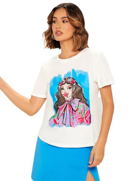 figure graphic tee 475g#, White 
figure graphic tee 475g#, White