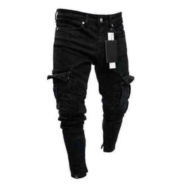 men biker ripped long denim trousers skinny jeans pants destroyed stretchy-black 2021 fashion bottom zipper g0104, Blue
men biker ripped long denim trousers skinny jeans pants destroyed stretchy-black 2021 fashion bottom zipper g0104, Blue