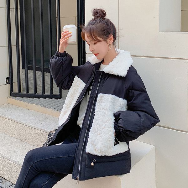 winter women lamb hair jackets fashion casual puffer windjacket loose zipper patchwork ladies warm thicken plus velvet jackets l220725, Black
winter women lamb hair jackets fashion casual puffer windjacket loose zipper patchwork ladies warm thicken plus velvet jackets l220725, Black