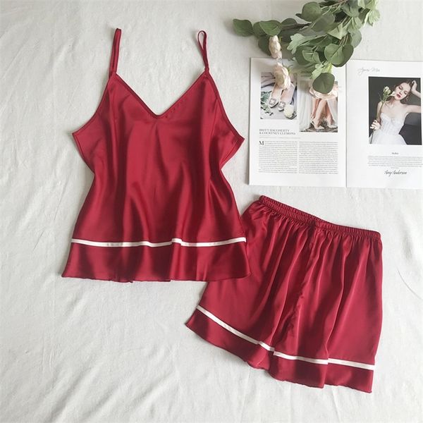 silk pajamas for women simple womens pajamas sleepwear cute satin pajamas short silk pajama set women thin pijama mujer pyjama t200429, Black;red
silk pajamas for women simple womens pajamas sleepwear cute satin pajamas short silk pajama set women thin pijama mujer pyjama t200429, Black;red
