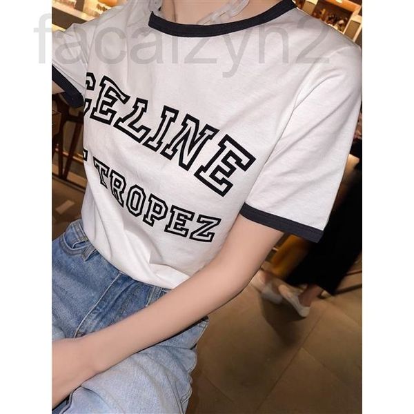 women's t-shirt designer chao brand 22ss spring and summer new collar sleeve ring contrast letter printing classic age reducing casual, White
women's t-shirt designer chao brand 22ss spring and summer new collar sleeve ring contrast letter printing classic age reducing casual, White