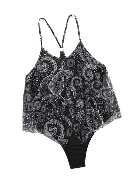 plus paisley print o-ring one piece swimsuit v3zx#, White;black
plus paisley print o-ring one piece swimsuit v3zx#, White;black