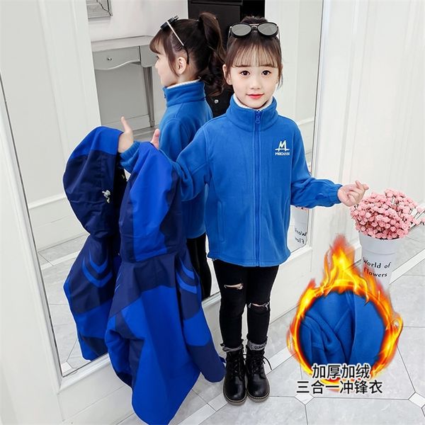 girl's long sleeve hooded 3 in 1 softshell windbreak and warm keeping outdoor jackets cold winter detachable jackets coats lj201130, Blue;gray
girl's long sleeve hooded 3 in 1 softshell windbreak and warm keeping outdoor jackets cold winter detachable jackets coats lj201130, Blue;gray
