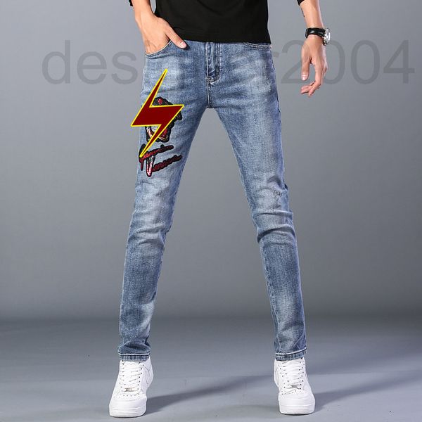 men's jeans designer fashion brand jeans men's autumn slim fit embroidery personalized fashion small leg straight pants 7pcq, Blue
men's jeans designer fashion brand jeans men's autumn slim fit embroidery personalized fashion small leg straight pants 7pcq, Blue