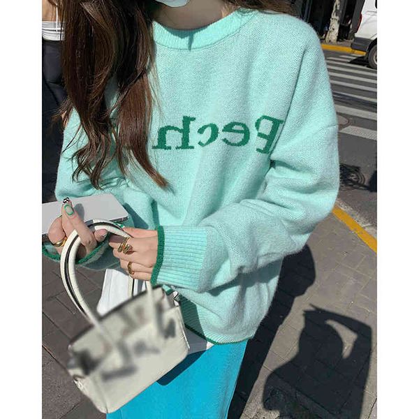 women's sweaters letter long sleeve sweater women's autumn and winter loose contrast color lazy wind pullover round neck knitted i, White;black
women's sweaters letter long sleeve sweater women's autumn and winter loose contrast color lazy wind pullover round neck knitted i, White;black