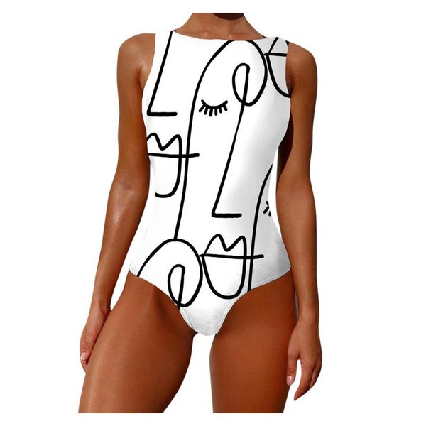 women's swimwear one piece swimsuit black white printed women bathing suit high neck monokini beachwear femalewomen's, White;black
women's swimwear one piece swimsuit black white printed women bathing suit high neck monokini beachwear femalewomen's, White;black