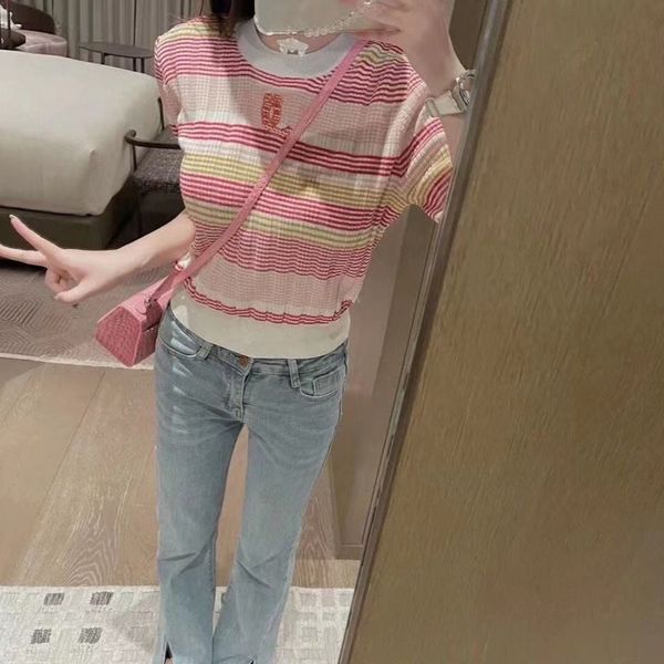 tshirts designer womens knits wear tees fasion women clothing classic with letter embroidery stripe high waist half sleeve slim knitted s, White
tshirts designer womens knits wear tees fasion women clothing classic with letter embroidery stripe high waist half sleeve slim knitted s, White
