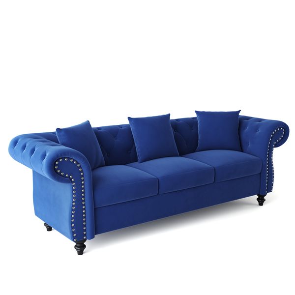 selling living room bedroom 80"chesterfield sofa tufted velvet pink blue upholstered 3-seater sofa scrolled arms with nailhead decorati
selling living room bedroom 80"chesterfield sofa tufted velvet pink blue upholstered 3-seater sofa scrolled arms with nailhead decorati