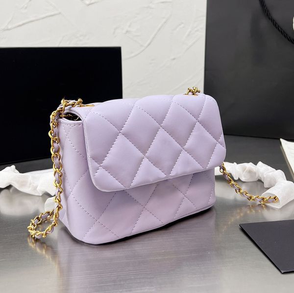 22ss crossbody bag dream purple lambskin classic quilted plaid weave chain hardware metal flap shoulder bag luxury designer fairy spring sum
22ss crossbody bag dream purple lambskin classic quilted plaid weave chain hardware metal flap shoulder bag luxury designer fairy spring sum