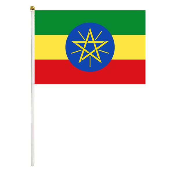 ethiopia hand waving flag 14x21cm premium polyester mini world country flag banner with plastic flagpole
ethiopia hand waving flag 14x21cm premium polyester mini world country flag banner with plastic flagpole