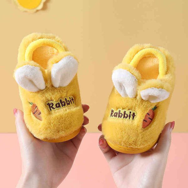 children' cotton slippers girl winter indoor home cute bunny boy soft bottom anti-slip warm child shoes l220716, Black;grey
children' cotton slippers girl winter indoor home cute bunny boy soft bottom anti-slip warm child shoes l220716, Black;grey