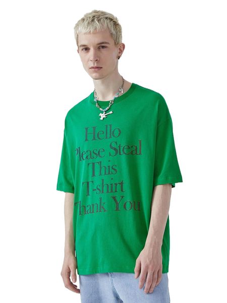 men slogan graphic drop shoulder tee h1r4#, White;black 
men slogan graphic drop shoulder tee h1r4#, White;black