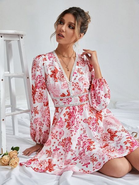 floral print bishop sleeve dress s1ja#, Black;gray
floral print bishop sleeve dress s1ja#, Black;gray