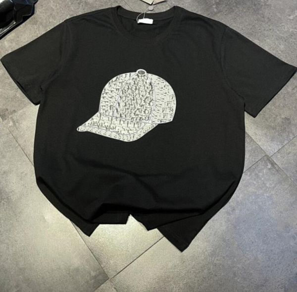 202 spring new men's and women's same style couple hat printing casual short-sleeved t-shirt women, White;black
202 spring new men's and women's same style couple hat printing casual short-sleeved t-shirt women, White;black