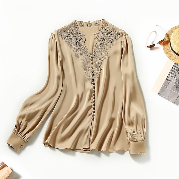 women's blouses & shirts spring v-neck single breasted mulberry silk satin fashion cardigan embroidered shirt women's nanyou vxf0, White
women's blouses & shirts spring v-neck single breasted mulberry silk satin fashion cardigan embroidered shirt women's nanyou vxf0, White