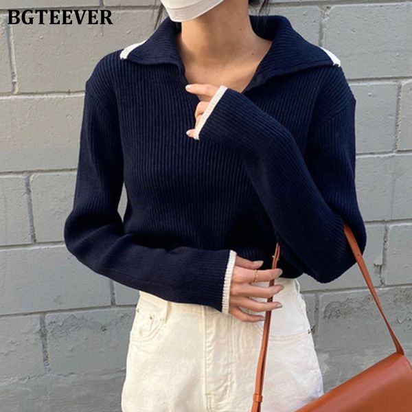 casual turn-down collar women knitted pullovers 2021 autumn winter full sleeve slim female sweaters jumpers, White;black
casual turn-down collar women knitted pullovers 2021 autumn winter full sleeve slim female sweaters jumpers, White;black