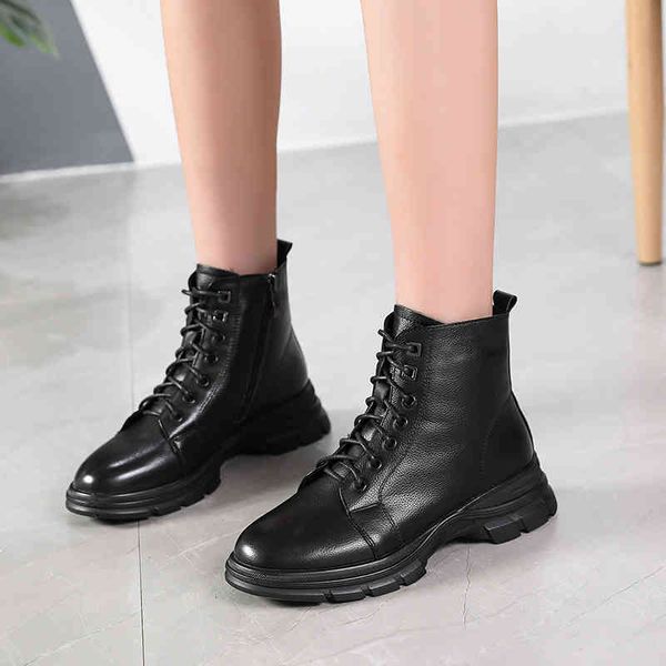slippers leather short boots women's lace up martin versatile low tube large flat boots british small leather shoes bt3z, Black
slippers leather short boots women's lace up martin versatile low tube large flat boots british small leather shoes bt3z, Black