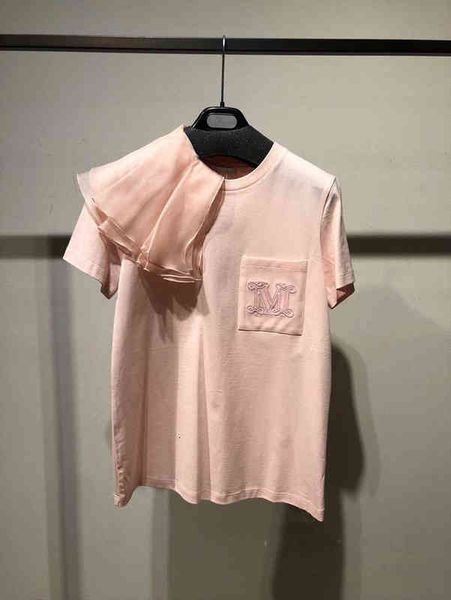 women's t-shirt french minority summer shoulder decoration design sense t-shirt slim pocket women's short sleeve half, White
women's t-shirt french minority summer shoulder decoration design sense t-shirt slim pocket women's short sleeve half, White