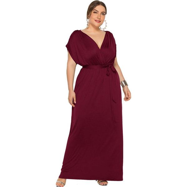 plus size dresses high waist elegant spring summer women dress street fashion long v neck short sleeve female, Black
plus size dresses high waist elegant spring summer women dress street fashion long v neck short sleeve female, Black