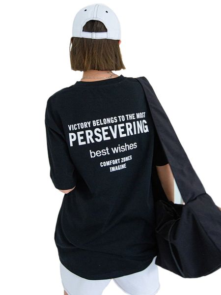 dazy slogan print oversized tee l9t4#, White
dazy slogan print oversized tee l9t4#, White