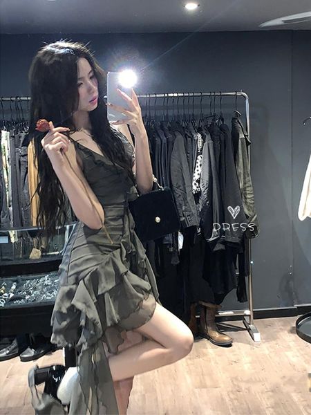 casual dresses vintage off shoulder ruffle dress fashion short prom bandage mini camisole sleeveless irregular v-neck fairy summer, Black;gray
casual dresses vintage off shoulder ruffle dress fashion short prom bandage mini camisole sleeveless irregular v-neck fairy summer, Black;gray