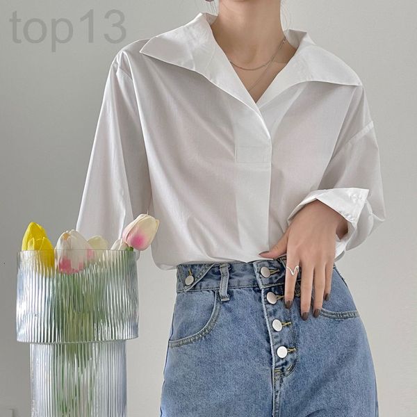 women's blouses & shirts designer ic hejia 22 new french lapel pure white shirt women's loose and thin long sleeve temperament ver
women's blouses & shirts designer ic hejia 22 new french lapel pure white shirt women's loose and thin long sleeve temperament ver