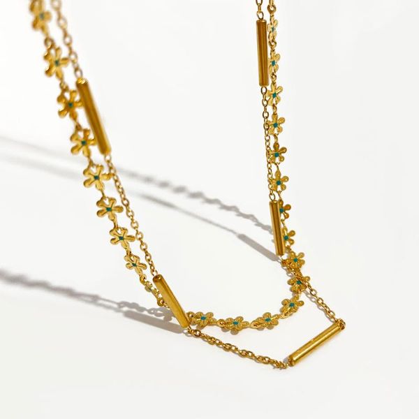 chains peri'sbox blue enamel flower choker necklace for women 316 stainless steel multi bar dainty chain 18 gold collar necklaces 2022c, Silver
chains peri'sbox blue enamel flower choker necklace for women 316 stainless steel multi bar dainty chain 18 gold collar necklaces 2022c, Silver