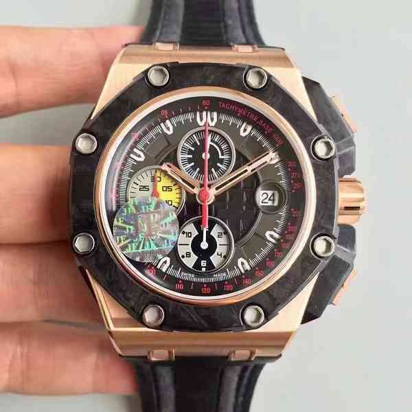 44mm 26290 chronograph gp26290 men watch sapphire crystal jf wristwatch cal.3126 forged carbon bezel sport big guy watches, Slivery;brown
44mm 26290 chronograph gp26290 men watch sapphire crystal jf wristwatch cal.3126 forged carbon bezel sport big guy watches, Slivery;brown